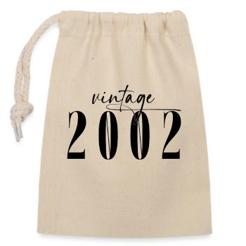Millésime 2002 Anniversaire Minimaliste Elégant - Sac cadeau en coton avec cordon (14 x 20 cm) - nature - Devant