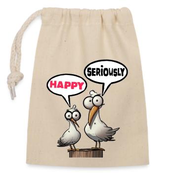 Die Bäädden Möwen - Möwe omg seriously - Verschließbarer Geschenkbeutel aus Baumwolle (14x20cm) - Natur - Vorne