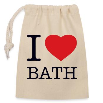 I LOVE BATH - Closable cotton gift bag (14x20cm) - nature - Front