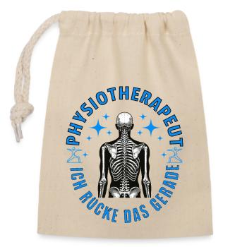 Physiotherapeut - Ich rücke das gerade Grafik - Verschließbarer Geschenkbeutel aus Baumwolle (14x20cm) - Natur - Vorne