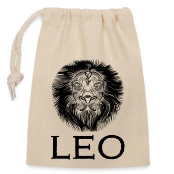 leo1s Artboard 1 - Closable cotton gift bag (14x20cm) - nature - Front