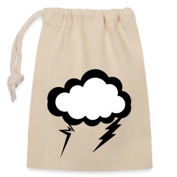 gift, man, woman, humorous t-shirt, cloud - Closable cotton gift bag (14x20cm) - nature - Front