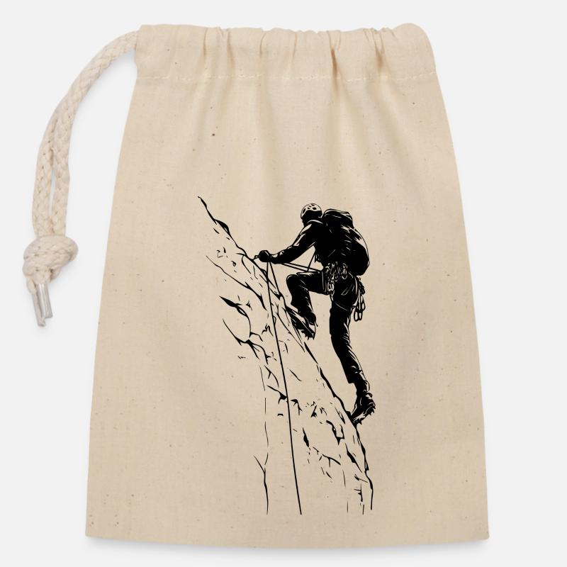 Escalade à la limite : l’escalade dans les Alpes - Sac cadeau en coton avec cordon (14 x 20 cm) - nature