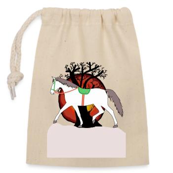 Pferde Pferd Märchen Märchenfigur Kinder - Verschließbarer Geschenkbeutel aus Baumwolle (14x20cm) - Natur - Vorne