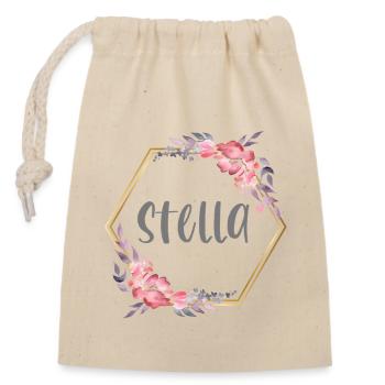 Stella Girl Name Personalized Gift - Closable cotton gift bag (14x20cm) - nature - Front