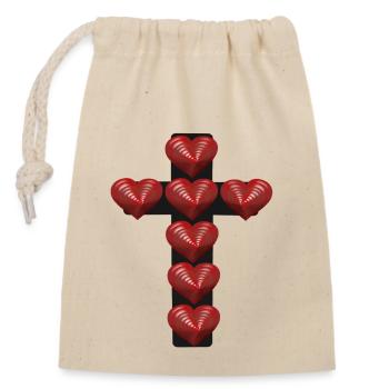 Kreuz Jesus Kreuze Messias Kruzifix Papst - Verschließbarer Geschenkbeutel aus Baumwolle (14x20cm) - Natur - Vorne