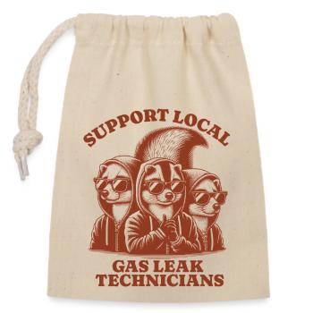 skunk Lovers - Soutien Techniciens locaux en cas de fuite de gaz - Sac cadeau en coton avec cordon (14 x 20 cm) - nature - Devant
