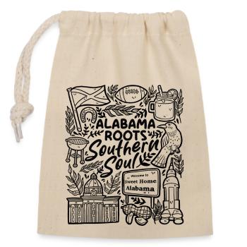 Alabama Roots – Southern Soul - Verschließbarer Geschenkbeutel aus Baumwolle (14x20cm) - Natur - Vorne