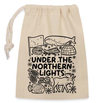 Under the Northern Lights – Alaska Magie - Verschließbarer Geschenkbeutel aus Baumwolle (14x20cm) - Natur - Vorne