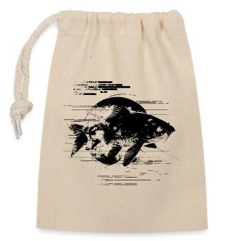 Fish Sketch - Closable cotton gift bag (14x20cm) - nature - Front