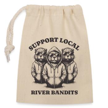 beaver Lovers - Support Local river bandits - Closable cotton gift bag (14x20cm) - nature - Front