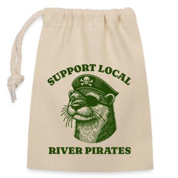 Soutenez Local River Pirates Drôle Loutre castor - Sac cadeau en coton avec cordon (14 x 20 cm) - nature - Devant