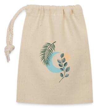 Botanical Moon Sun Serenity - Closable cotton gift bag (14x20cm) - nature - Front