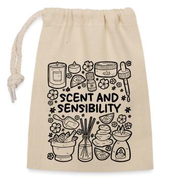 Odeur et sensibilité – Aromathérapie - Sac cadeau en coton avec cordon (14 x 20 cm) - nature - Devant