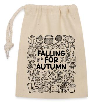 Autumn Feelings – I Fall in Love with Autumn - Closable cotton gift bag (14x20cm) - nature - Front