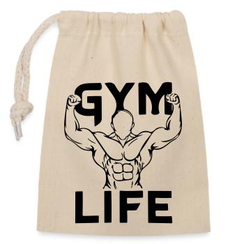 Leben im Fitnessstudio - Verschließbarer Geschenkbeutel aus Baumwolle (14x20cm) - Natur - Vorne