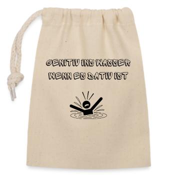 Grammatik unter Druck - Verschließbarer Geschenkbeutel aus Baumwolle (14x20cm) - Natur - Vorne