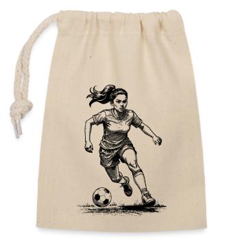 Footballer Shirt: Midfielder with vision - Closable cotton gift bag (14x20cm) - nature - Front