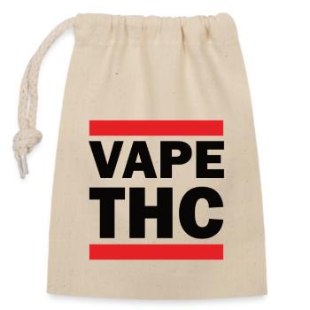 Vape THC - Closable cotton gift bag (14x20cm) - nature - Front