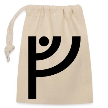 V Viking Rune - Sac cadeau en coton avec cordon (14 x 20 cm) - nature - Devant