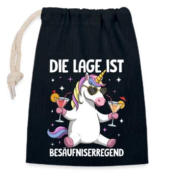 Die Lage Ist Besäufniserregend - Verschließbarer Geschenkbeutel aus Baumwolle (14x20cm) - Navy - Vorne