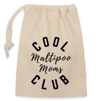 Maltipoo Moms Club – Design de maman chien mignon et cool - Sac cadeau en coton avec cordon (14 x 20 cm) - nature - Devant