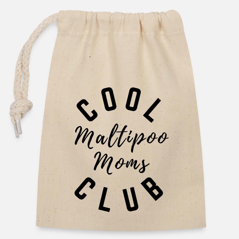 Maltipoo Moms Club – Design de maman chien mignon et cool - Sac cadeau en coton avec cordon (14 x 20 cm) - nature