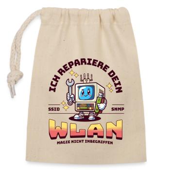 I'll fix your Wi-Fi - Closable cotton gift bag (14x20cm) - nature - Front