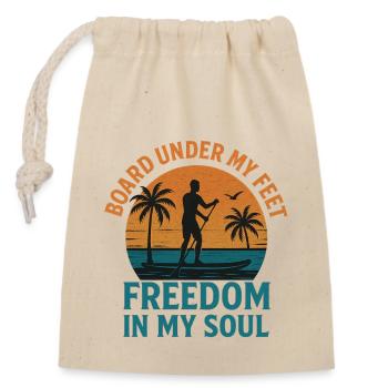 Liberté du stand up paddle - Sac cadeau en coton avec cordon (14 x 20 cm) - nature - Devant