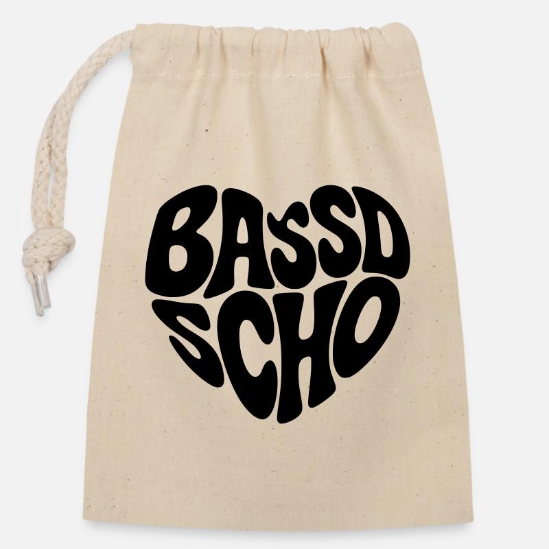 Bassd scho - Verschließbarer Geschenkbeutel aus Baumwolle (14x20cm) - Natur