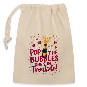 bachelorette party shirt bride squad wedding fun - Closable cotton gift bag (14x20cm) - nature - Front