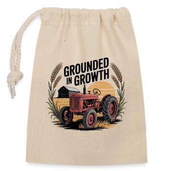 Grounded in Growth - Closable cotton gift bag (14x20cm) - nature - Front