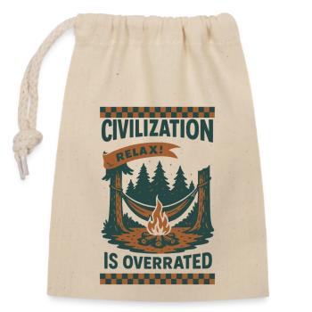 Prepper Survival Bushcrafting Civilization - Closable cotton gift bag (14x20cm) - nature - Front