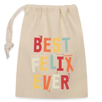 Meilleur Felix Jamais Prénom Texte Rétro Cadeau - Sac cadeau en coton avec cordon (14 x 20 cm) - nature - Devant