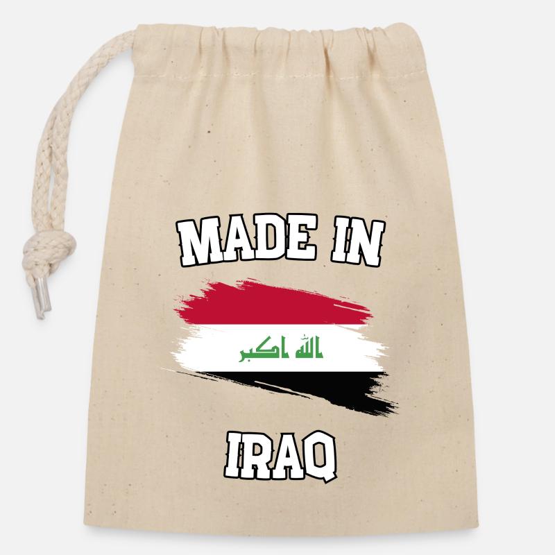 Made in Iraq - Closable cotton gift bag (14x20cm) - nature