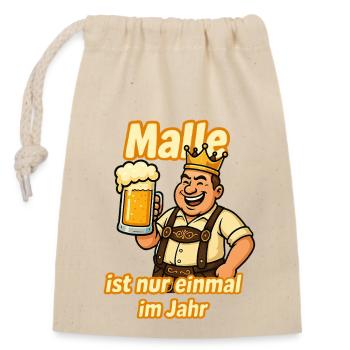 Party Outfit Men Men with Saying Weekend - Closable cotton gift bag (14x20cm) - nature - Front