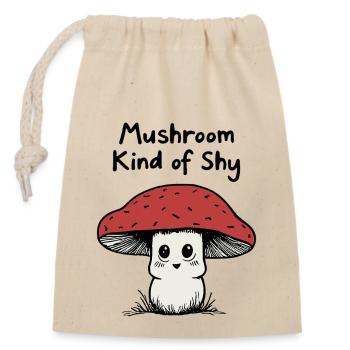 Mushroom Kind of Shy - Closable cotton gift bag (14x20cm) - nature - Front