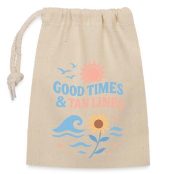 Good Times Tan Lines Sommer Urlaub Geschenk - Verschließbarer Geschenkbeutel aus Baumwolle (14x20cm) - Natur - Vorne