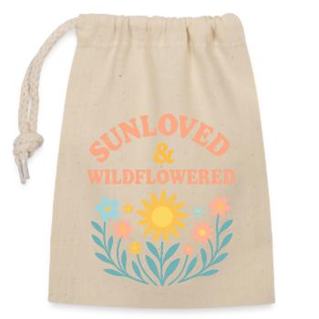 Sunloved Wildflowered Floral Motif Summer Bohemian - Closable cotton gift bag (14x20cm) - nature - Front