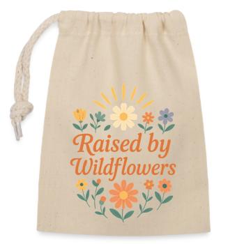 Raised By Wildflowers Bobo Wildflowers Gift - Sac cadeau en coton avec cordon (14 x 20 cm) - nature - Devant