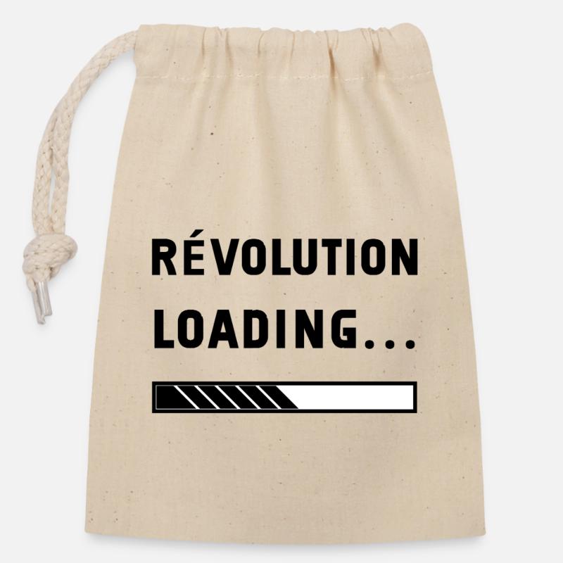 revolution loading - Sac cadeau en coton avec cordon (14 x 20 cm) - nature