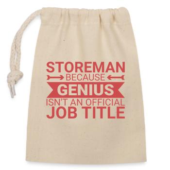 Storeman Genius - Verschließbarer Geschenkbeutel aus Baumwolle (14x20cm) - Natur - Vorne