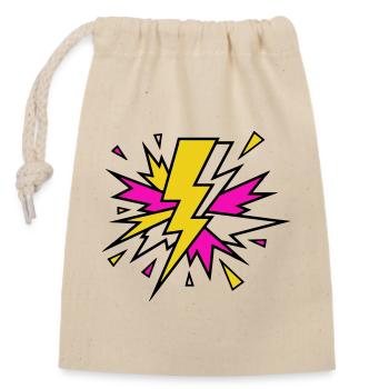 Explosion de néons à faisceau jaune - Sac cadeau en coton avec cordon (14 x 20 cm) - nature - Devant