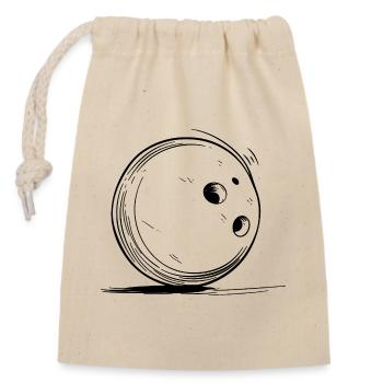 Dessin de boule de bowling - Sac cadeau en coton avec cordon (14 x 20 cm) - nature - Devant