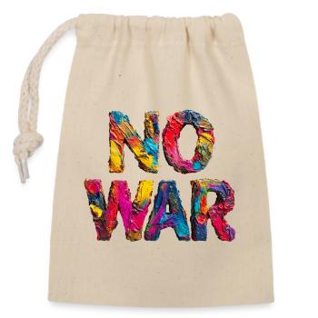 Pas de guerre Déclaration colorée - Sac cadeau en coton avec cordon (14 x 20 cm) - nature - Devant