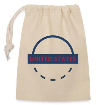 USA Emblem Rundes Banner - Verschließbarer Geschenkbeutel aus Baumwolle (14x20cm) - Natur - Vorne