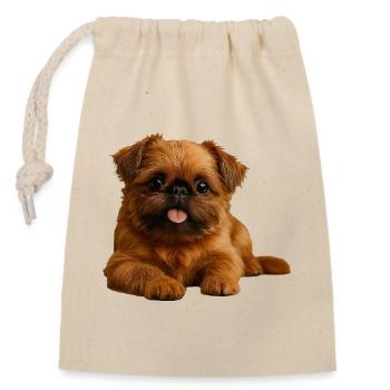 Belgische Zwerggriffon Brüsseler Griffon - Verschließbarer Geschenkbeutel aus Baumwolle (14x20cm) - Natur - Vorne