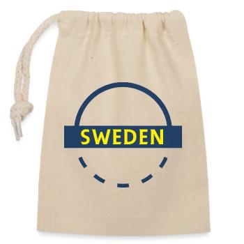 Schweden Banner Emblem Blau Gelb - Verschließbarer Geschenkbeutel aus Baumwolle (14x20cm) - Natur - Vorne