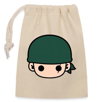 Mignon Zoro Pirate Bandana Tête Dessin Animé - Sac cadeau en coton avec cordon (14 x 20 cm) - nature - Devant