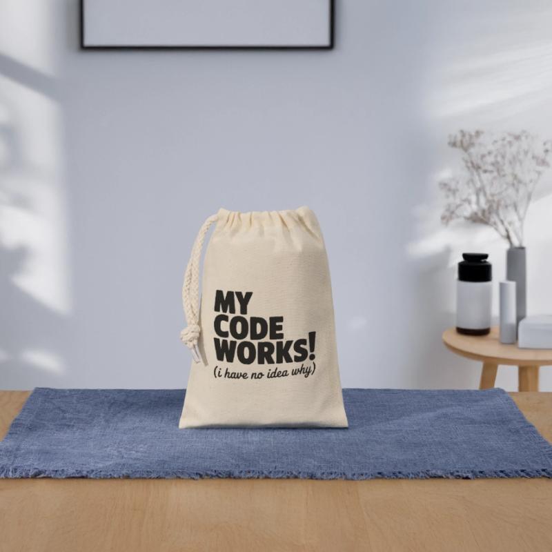 My Code Works! (I Have No Idea Why) Closable cotton gift bag (14x20cm)